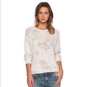 IRO Gareth distressed sweatshirt in pale pink XS